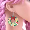 Boucles d'oreilles pendantes, 1 paire, produit CN, couronne de gouttes, bijoux de noël en acrylique tendance pour femmes