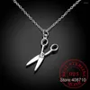 Anhänger Mode 925 Sterling Silber Coole Punk Schere Anhänger Halskette Herren