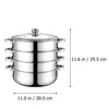 Double chaudières marmite vapeur en acier inoxydable ensemble de cuisson à la vapeur marmite à soupe à la vapeur 4 couches de légumes cuiseurs à vapeur casseroles de cuisson