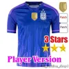 Puchar Świata 3 -Star Argentyńska koszulka piłkarska Messis Jersey Kit Kids Zestaw Di Maria Dibara Alvarrez Martinus Fernades McCallist Wersja wersja fanów Zestaw Jersey 83