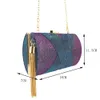 Womens Wedding Clutch Bags Party Purse and Handbag Luxury Discoloration Sequin Elegant Tassel Shoulder Bag ZD1495 240306