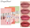 Dragon Ranee Makeup Matte Lip Gloss Set Водостойкий долговечный сексуальный блеск для губ Профессиональная бархатная жидкая помада 4 шт. Set5715213