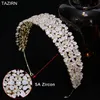 Cubic Zirconia Wedding Bride Headband Sweet 16 Princess CZ Tiaras and Crowns for Women Prom Party Hair Jewelry Accessories 240301