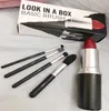 Nouveau maquillage rouge à lèvres marque Look dans une boîte pinceau de base 4 pièces ensemble de pinceaux avec grand support en forme de rouge à lèvres MakeupTOOLS7311876