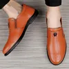 Zapatos informales, mocasines sin cordones, moda De cuero genuino, elegantes Zapatos clásicos De lujo para Hombre, calzado para exteriores De alta calidad