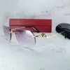 Occhiali da sole senza montatura Donna Moda Designer di lusso Occhiali da sole Vintage Nuovi occhiali da guida eleganti Decorazione da uomo Gafas De Sol Mujer238U