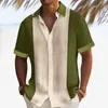 Magliette da uomo Camicia da uomo a maniche corte sottile con cuciture a contrasto primavera ed estate Cardigan con risvolto