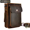 Crazy Horse Leather Multifunction Casual Daily Fashion Small Messenger One Shoulder Bag Designer Midjebältespåse Telefonpåse 021 MX235C