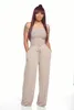 Vrouwen sexy off-shoulder jumpsuits bandeau strapless wijde pijpen lange broek losse tube top romper met zakken