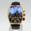 Tourbillon Mechanical Watch Mężczyzna luksusowy najlepsza marka Caseno skórzany zespół Daydate Automatyczne szkieletowe szkieletowe zachowanie na rękę