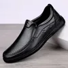 Casual Schuhe Marke Echtes Leder Männer Italienische Loafer Atmungsaktive Büro Klassische Designer Slip On Fahren