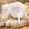 Prinsessan 4 hörn Post Bed Canopy Mosquito Net Bedroom Mygg netting Bed Curtain Canopy Netting254n