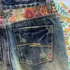 Jeans pour hommes Patchwork rétro Vintage haut de gamme lavage artisanat ample tendance Pu Shuai jambe large loisirs sarouel assorti