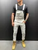 Mäns jeans senaste solid färg bomullsbibben Slim Fit Casual Jumpsuits Smart Male's Suspender Pants