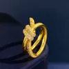 Nuovo arriva Acciaio inossidabile Oro rosa Amore doppio nodo Anello per donna Gioielli in cristallo Anelli Uomo Anelli di promessa di matrimonio Donne femminili 258h