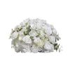 Fleurs décoratives pour fond de scène de mariage, roses blanches, hortensia, décoration artificielle de Table, Guide routier