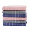 Towel 1Pc 34x34cm Classic Gauze Plaid Square Face Soft Absorbent Double-Sided Terry Cotton Wash Cloth