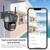 Çift lens wifi ip kamera ptz otomatik izleme iki yönlü ses güvenliği cctv p2p video gözetim ICSEE uygulaması