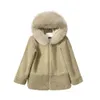 Manteau en fourrure polaire de mouton pour femme, manteau en Faux col de renard, en cachemire à particules avec coton épais, nouvelle collection hiver automne 3577