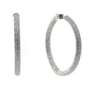 Ny Micro Pave CZ Big Hoop Earring 25mm 50mm 2 storlek Fashion Jewelry Cubic Zirconia Shiny Silver Plated Classic Jewelry268T