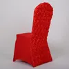 Universal Wedding Chair Cover Stretch Rosette Spandex Chair Cover Red White Gold för El Party Banquet helhet hela272b