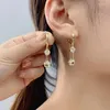 Dangle Earrings Exquisite Crystal Ball Drop For Women Gold Color Alloy Chains Fashion Jewelry