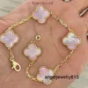 2023 Luxe Van Clover Designer Bracelet Perle 4 Feuilles 18k Or Laser Marque Bracelet Charme Bracelets Collier Boucles D'oreilles De Mariage Du8v