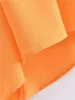 تنورة Traf Orange Midi Skirt Women Ruched legant Long Jaints Woman High Percirt Slit Mashion 2022 Summer Summer Jains Ladies