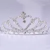 Fermagli per capelli Mini Tiara Shiny Princess Crown Pettine Accessori per costumi per ragazze in festa Strass per bambini Crytal A8C1