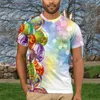 Camisetas masculinas Camisa de Páscoa Festiva Casual Ovo 3D Impresso Pacote Simples