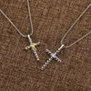 Necklaces Women gold X Designer small Pendant Cross Necklace ed Cable luxury Jewelry Fashion Hip-hop diamond Pendants 925 Sil233b