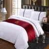 Wine Red Suede S Sign Double Layer Bed Runner Scarf Bed Bread Bed Cover El Bedding Decor Single Queen King 3 Size281T