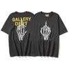 Spring/summer American High Street Gallery Hot Stamped Letter Skull Hand Bone Printed Mens and Womens Leisure Short Sleeved T-shirt Trend