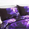 Lovinsunshine Comforter sängkläder sätter Bed Sheet Queen Bedbling Set King Size Purple Rose Print 3D Quilt Cover AB#88232K