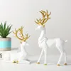 2pcs Deer Figurine Reindeer Figurines Christmas Decorations Indoor Resin Reindeer Decor Deer Decor Deer Figurine Tabletop Decor 240304