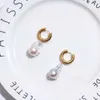 Baumeln Ohrringe Hochzeit Party Süßwasser Perle Geometrische Zubehör Kreis Geschenk Für Frauen Drop Haken Ohrring Stud Schmuck