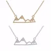 Fashionable mountain peaks pendant necklace geometric landscape character necklaces electroplating silver plated necklaces gift fo301i