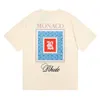 Rhude T-shirt manches courtes vêtements de sport pour hommes hip-hop dessin animé imprimé lettres couleur arc-en-ciel mode d'été pour femmes coton corde haut à manches courtes