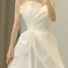 Party Dresses Luxury Romantic Organza Wedding Dress A-Line Tube Top Empire Princess Ruched Chic Tulle Bridal Gown Elegent Vestido de Noiva