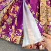 Casual Jurken JAMERARY Elegante Luxe Bloemenprint Paisley Midi Herfst Jurk vrouwen V-hals Laces Up Riem Gewaad Party vestidos