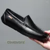Casual Shoes Men Boat Business Breathable Mens Loafers Moccasins Flat Leather Footwear Slip On Antiskid Summer 2024