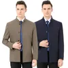 2024 veste à col montant pour hommes en soie de mûrier printemps et automne costume Zhongshan costume pour hommes d'affaires à simple boutonnage veste de fonctionnaire mince