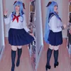 White Schoolgirl Uniform Japanese Class Navy Sailor School Uniforms Studenter Kläder för flickor Anime Cos JK Suit 240226