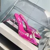 Aquazzura Sandales à talons aiguilles ornées de cristaux pour femmes - PVC transparent, semelle en cuir, chaussures de créateur de soirée