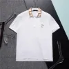 Polo da uomo di design in bianco e nero Marchio capo Moda casual di lusso 100% cotone traspirante antirughe sottile risvolto commerciale abbigliamento manica corta M-3XL