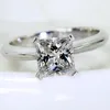 Princess cut 1ct Lab Diamond Ring Original 925 sterling silver Engagement Wedding band Rings for Women Bridal Fine Jewelry Gift275J