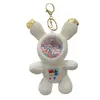 Astronaut nyckelchain plysch hänge söt rymdkanin med partiklar dollväska ornament liten present plysch leksakstillbehör