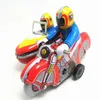 Rolig klassisk samling Retro Clockwork Wind Up Metal Walking Tin Three Rounds of Motorcycle Toy Mechanical Toys Kids Gift 240307