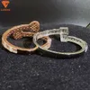 Yeni Varış Güzel Takı Popüler Çift Bangles Buzlu D VVS1 Moissanit Baget Elmaslar Gümüş 925 Bilezik Erkekler için