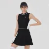 Dresses BG New Golf Knitted Vest Skirt Women's Sleeveless Set Autumn Stretch Slim Fit Tank Top Comfortable Overskirt Two Piece Suit